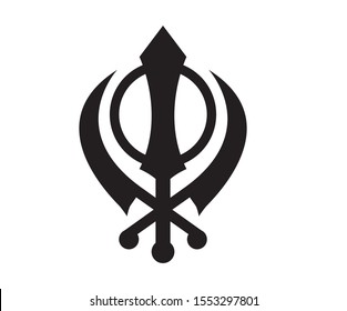 Khanda Sikh Symbol With Beautiful Pattern Graphic, Khanda Sikh Symbol Logo Graphics Design.