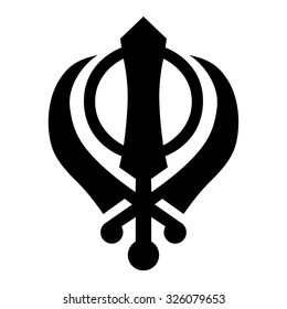 Khanda symbol . Sikhism religion . Vector illustration