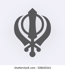 Khanda symbol . Sikhism religion . Vector illustration