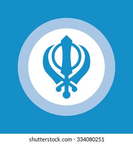Khanda symbol . Sikhism religion . Vector illustration