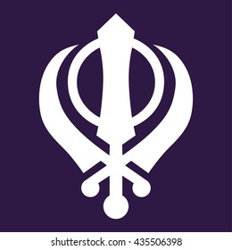 Khanda symbol . Sikhism religion . Vector illustration
