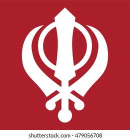Khanda symbol . Sikhism religion . Vector illustration