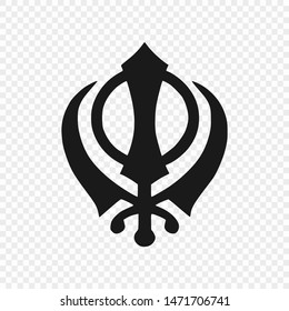 Khanda - symbol of sikhism. Vector illustration