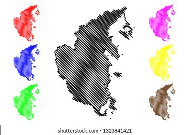 Khanh Hoa Province (Socialist Republic of Vietnam, Subdivisions of Vietnam) map vector illustration, scribble sketch Tinh Khanh Hoa map