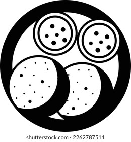 Khanom khrok vector outline icon design, Asian Cuisines symbol, Most Popular Dishes Sign, Street Foods stock illustration, Serabi Concept