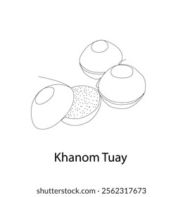 It’s Khanom Tuay It has a sweet and mild taste. Steamed Coconut Milk Thai dessert.