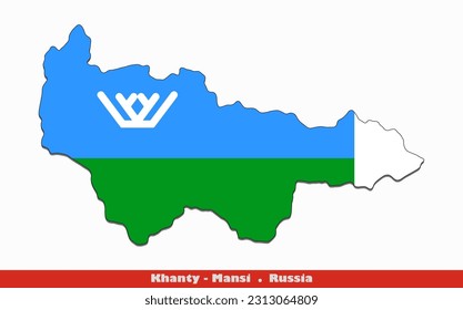 Khanty-Mansi-Flagge - Russlands Oblasten