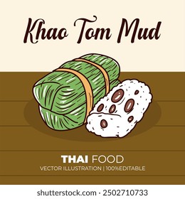 Khao Tom Mud thailand food vector illustration