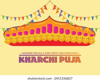 Kharchi Puja is a Hindu festival from The state of Tripura, India. Greetings for the same with illustration.
