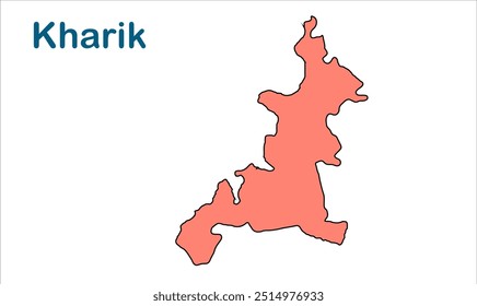 Mapa da subdivisão de Kharik, Distrito de Bhagalpur, Estado de Bihar, República da Índia, Governo de Bihar, território indiano, Índia Oriental, política, aldeia, turismo