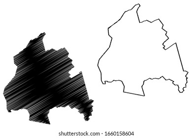Kharkiv City (Ukraine) map vector illustration, scribble sketch City of Kharkov map