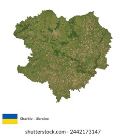 Kharkiv, Oblasts of Ukraine Topographic Map (EPS)