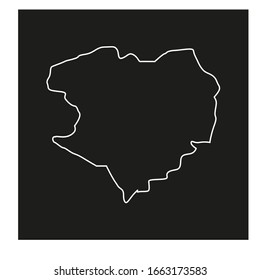Mapa de la región de Kharkov en el país de Ucrania