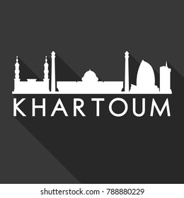 Khartoum Sudan Africa Flat Icon Skyline Silhouette Design City Vector Art Famous Buildings.