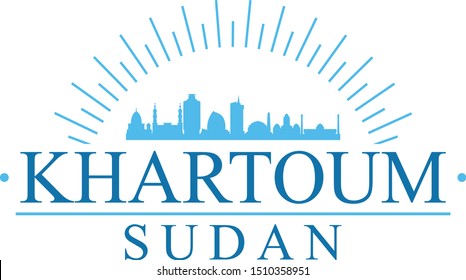 Khartoum Sudan City. Banner Design. City Skyline. Silhouette Vector. Famous Monuments.