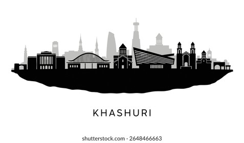 Khashuri Skyline Georgia Silhouette Minimalist CIty.