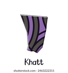 Khatt Map City illustration design, Simplified map of Khatt region in UEA with Arabic word