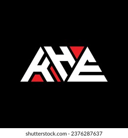 Diseño del logotipo de la letra del triángulo KHE con forma de triángulo. Monograma de diseño del logotipo del triángulo de KHE. Plantilla de logotipo vectorial del triángulo de KHE con color rojo. Logo triangular de KHE Diseño sencillo, elegante y lujoso.