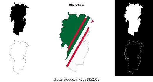Khenchela province outline map set