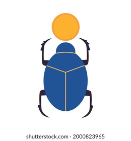 Kheper or Scarab Beetle as Ancient Egyptian Religion Symbol Vector Illustration