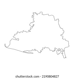 Mapa de la ciudad de Kherson (Ucrania), ilustración vectorial de la línea de esbozo Mapa de la ciudad de Kherson
