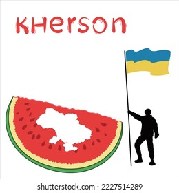 Kherson, Ukraine news war set. Watermelon city