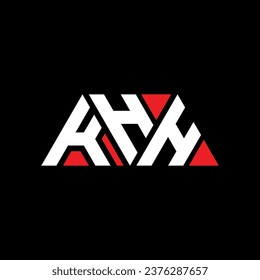 KHH triangle letter logo design with triangle shape. KHH triangle logo design monogram. KHH triangle vector logo template with red color. KHH triangular logo Simple, Elegant, and Luxurious design.