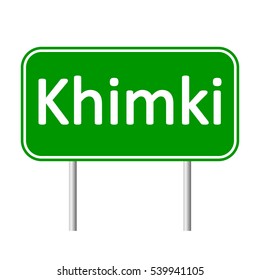 Khimki road sign isolated on white background.