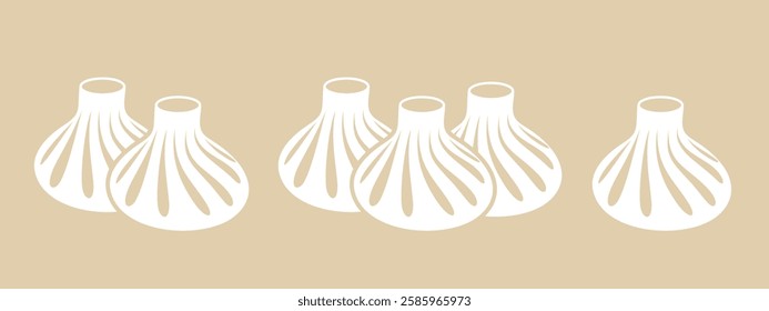 Khinkali logo. Isolated khinkali on white background