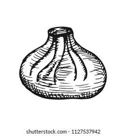 khinkali simple sketch vector isolated.
