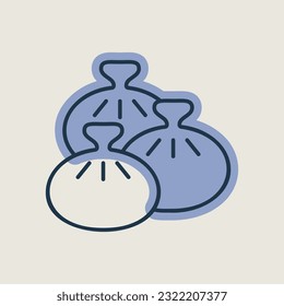 Khinkali vector icon. Fast food sign. Georgian national food. Graph symbol for cooking web site and apps design, logo, app, UI