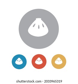 Khinkali vector white glyph icon. Fast food sign. Georgian national food. Graph symbol for cooking web site and apps design