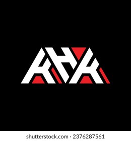 Diseño del logotipo de la letra del triángulo de KHK con forma de triángulo. Monograma de diseño del logotipo del triángulo de KHK. Plantilla de logotipo vectorial del triángulo de KHK con color rojo. Logo triangular KHK Diseño sencillo, elegante y lujoso.