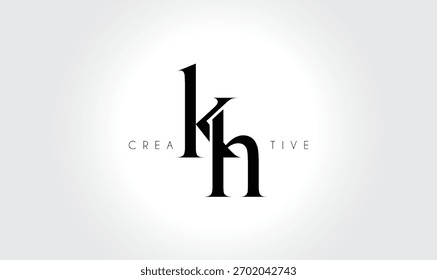 KHkh Elegant Serif Monogram Logo - Luxuriöses typografisches Kleinbuchstaben-Zeichen für modernes Branding