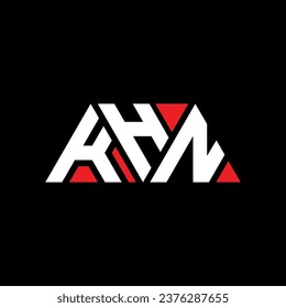 KHN triangle letter logo design with triangle shape. KHN triangle logo design monogram. KHN triangle vector logo template with red color. KHN triangular logo Simple, Elegant, and Luxurious design.