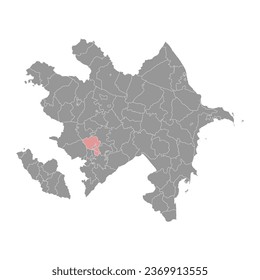Khojaly district map, administrative division of Azerbaijan.
