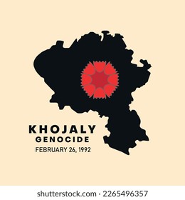 Khojaly Karte Genozid 26 Februar Tag Bitter Tag in Aserbaidschan Vektorgrafik-Element Illustration Vorlage Design
