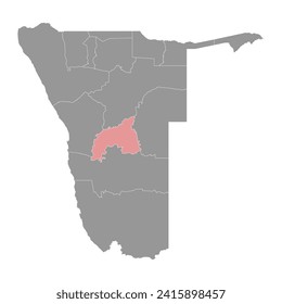 Khomas region map, administrative division of Namibia. Vector illustration.