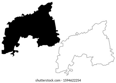 Khomas Region (Regions of Namibia, Republic of Namibia) map vector illustration, scribble sketch Khomas map