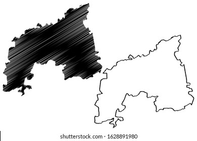 Khomas Region (Regions of Namibia, Republic of Namibia) map vector illustration, scribble sketch Khomas map