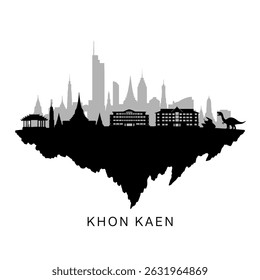 Khon Kaen Skyline Thailand Silhouette.