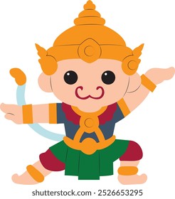 Khon Thai Hanuman performing cartoon