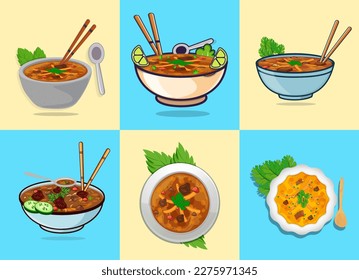 Khoresht Vector Illustration, Premium Delicious Asian Food Khoresht Clip Art With Modern Concept. Modern Isolated Delicious Vector With Hi-Quality Khoresht  Illustration.