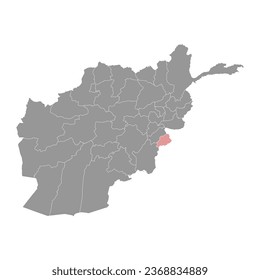 Khost province map, administrative division of Afghanistan.