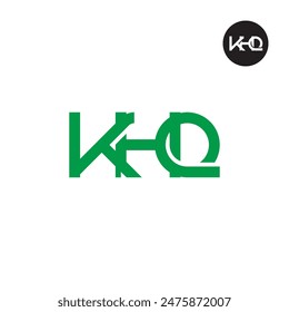 Diseño de monograma de letra con logotipo KHQ