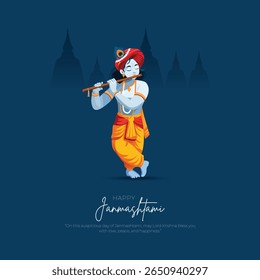 Khrishna Janmashtami Hindu festival, shree lord krishna birthday and Janmashtami background. vector illustration design.