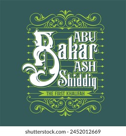 Khulafaur Rasyidin - Rasyidun Caliph - Islamic typography art vector design editable stroke
