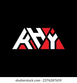 KHY triangle letter logo design with triangle shape. KHY triangle logo design monogram. KHY triangle vector logo template with red color. KHY triangular logo Simple, Elegant, and Luxurious design.