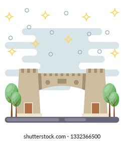 Khyber Pass Flat Icon Vector 