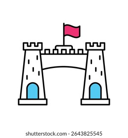 Vector de Khyber Pass Icono de estilo de ilustración de contorno lleno